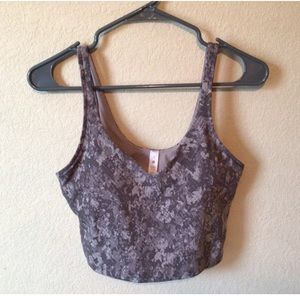 EUC Lululemon Align Tank Hideaway Camo/Lunar Rock Multi Size 8 Shelf Bra